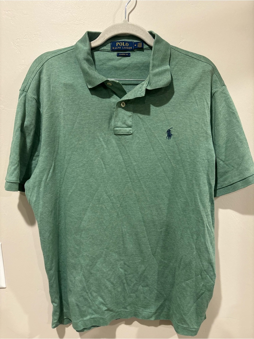 Ralph Lauren Polo Shirt in Heather Green with Navy Pony